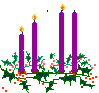 Advent wreath - 2nd Sunday in Advent ©ejm1999 (animated gif 1.58kb)