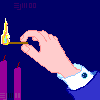lit match for Advent candle ©ejm2000 (animated gif 2.29kb)