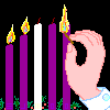 lighting the Advent candles (2nd Sunday in Advent) ©ejm2000 animated gif 2.48kb